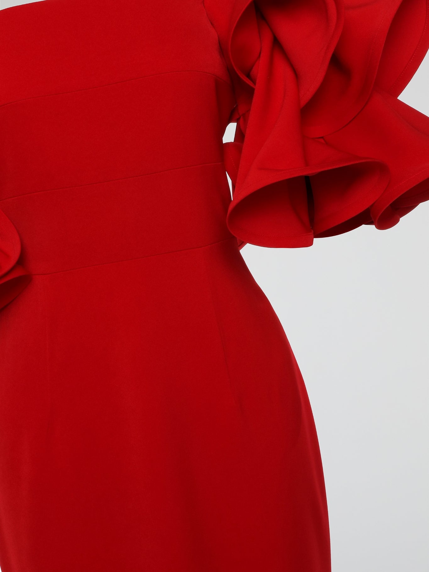 Maison-B-More Red Ruffle Sleeve Evening Dress S / Red Maison-B-More Red Ruffle Sleeve Evening Dress S / Red