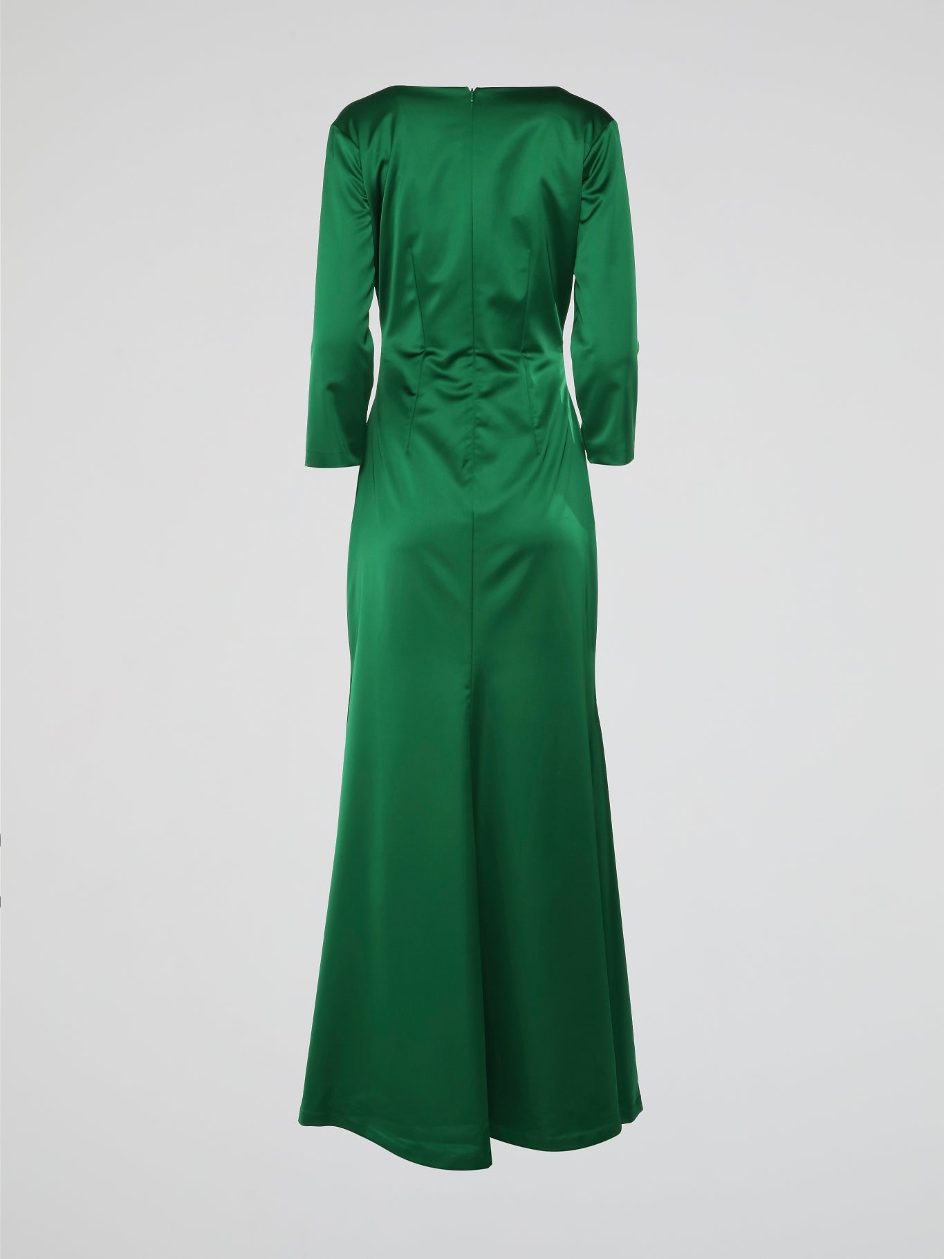 Maison-B-More Green V-Neck Long Sleeve Evening Dress S / Green Maison-B-More Green V-Neck Long Sleeve Evening Dress S / Green