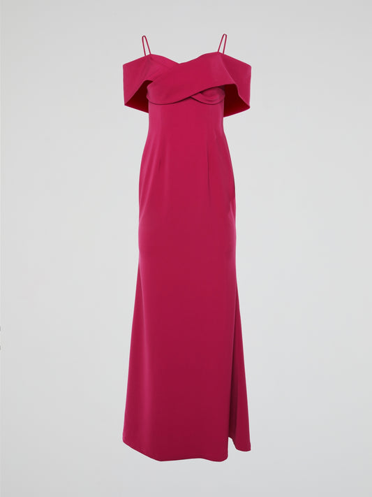 Pink Off Shoulder Evening Dress