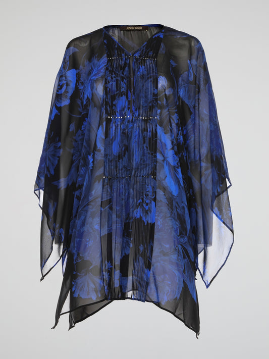 Introducing the alluring Floral Pleated Panel Kaftan by Roberto Cavalli, a masterpiece that effortlessly combines elegance with vibrant nature-inspired prints. Flowing gracefully with its pleated panels and billowing sleeves, this kaftan is designed for the modern fashionista who wants to make a statement. Whether you're strolling along sandy beaches or attending a lavish garden party, this kaftan will ensure you stand out as a true goddess of style.
