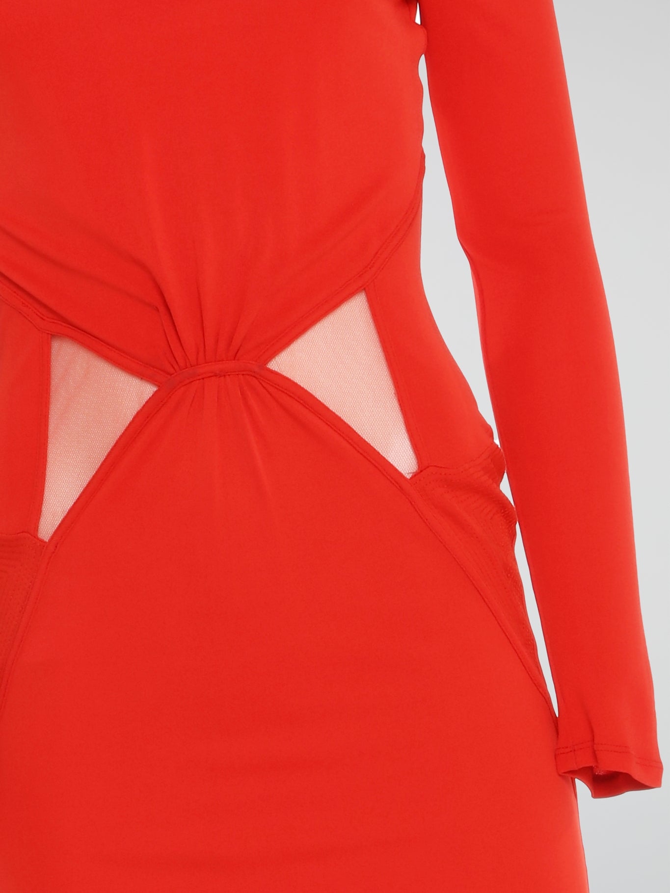 Red Cut Out Long Sleeve Dress Maison-B-More Global Store Red Cut Out Long Sleeve Dress Maison-B-More Global Store