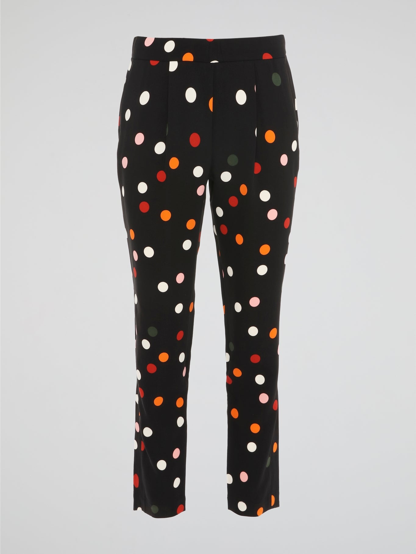 Step out in style with these Black Polka Dot Pleated Trousers from Akris Punto, a perfect blend of sophistication and playfulness. Crafted with meticulous attention to detail, these trousers feature a flattering pleated design that effortlessly elongates your silhouette. The whimsical polka dot pattern adds a touch of fun to your outfit, making these trousers a must-have for any fashion-forward individual.