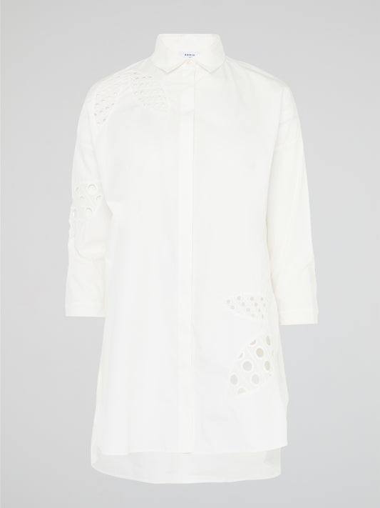 Captivating and versatile, the White Shirt Dress by Akris Punto is a sartorial masterpiece that effortlessly balances elegance and comfort. Its clean lines and crisp white hue exude sophistication, while the relaxed fit and luxurious fabric ensure day-to-night wearability. Whether paired with heels for an evening out or styled with sneakers for a casual brunch, this dress is the epitome of timeless chic.