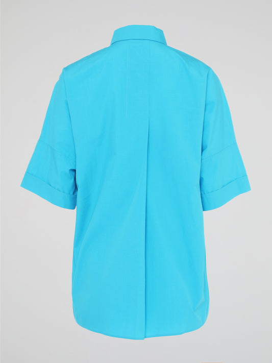 Step up your style game with the Blue Half Sleeve Shirt by Akris Punto. This statement piece effortlessly combines modern elegance with a touch of sophistication. Crafted with meticulous attention to detail, the vibrant blue hue and flattering half sleeves make this shirt a must-have addition to any fashion-forward wardrobe.