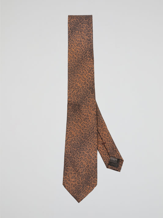 Orange Animal Print Neck Tie