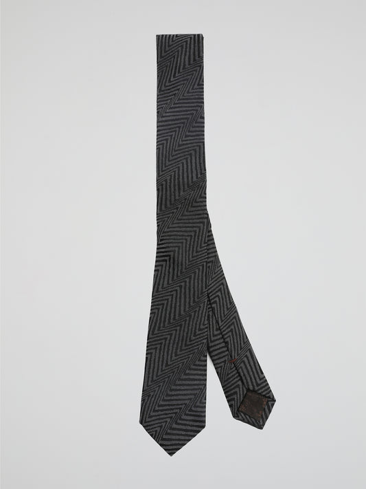 Grey Jacquard Neck Tie