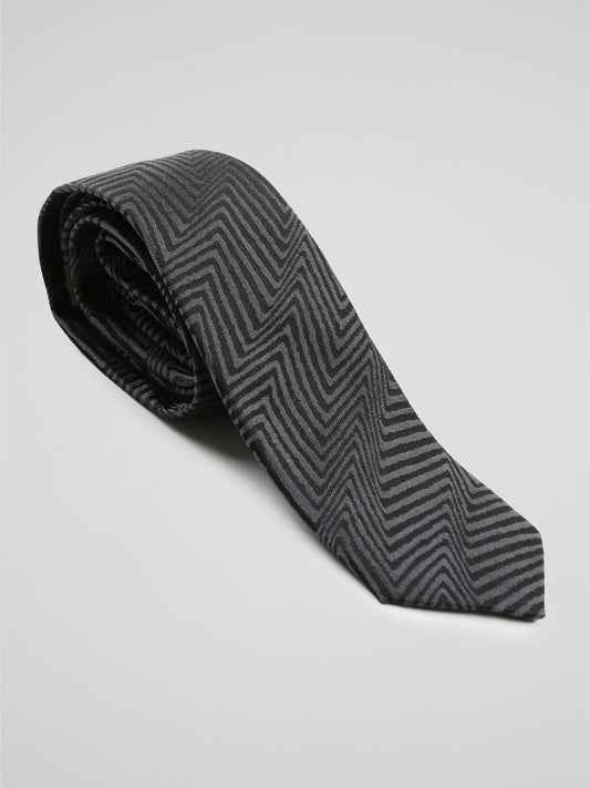 Grey Jacquard Neck Tie