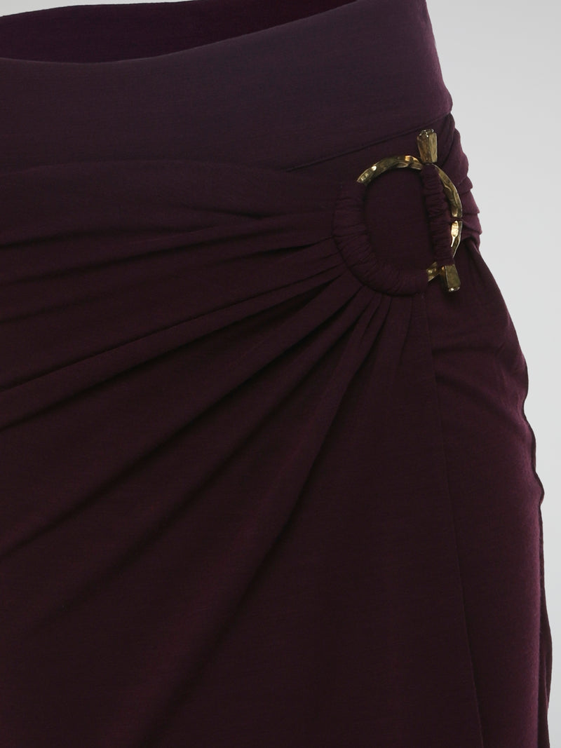 Burgundy Draped Skirt