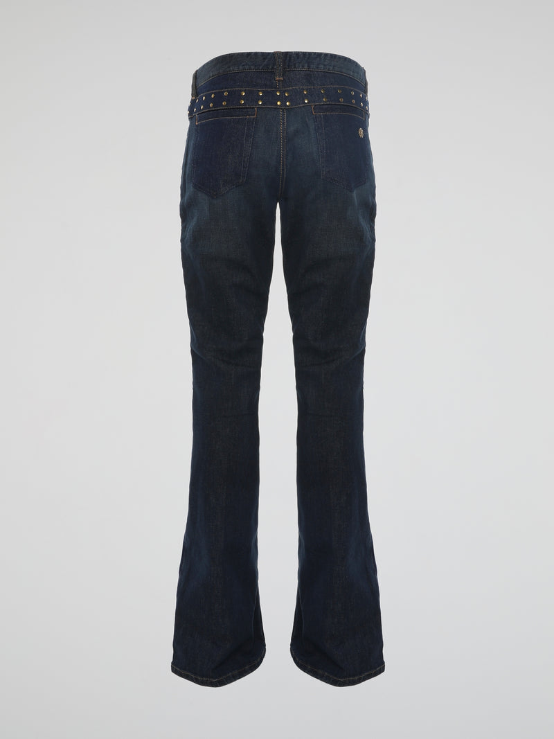 Step out in style with Roberto Cavalli's Embellished Flared Jeans, adding a glamorous touch to your denim collection. These jeans feature intricate embroidered detailing and shimmering embellishments, effortlessly blending high fashion with comfort. Stand out from the crowd and embrace your inner fashion icon with these show-stopping flared jeans.