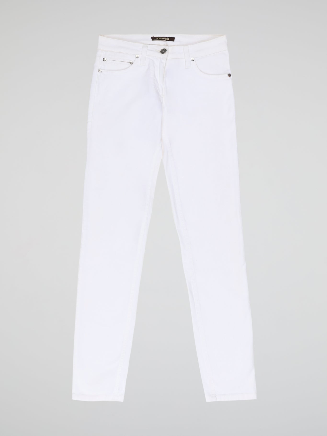 Turn heads and elevate your style with our White Straight Cut Jeans by Roberto Cavalli. Crafted with precision and attention to detail, these jeans feature a sleek and modern design that embodies sophistication and confidence. Whether you're strolling through the city or hitting the beach, these jeans are sure to make a statement and redefine your fashion game.