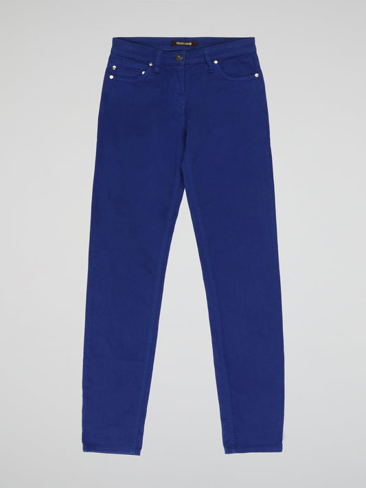 Step into style with these Blue Straight Cut Jeans by Roberto Cavalli. Crafted with precision, these jeans are designed to not only fit like a dream but also turn heads with their captivating hue. Whether you're going for a casual outing or a night on the town, these jeans are bound to make a statement and keep you at the forefront of fashion.