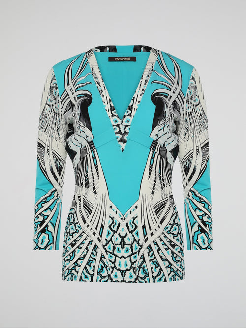 Elevate your wardrobe with the exquisite Printed V-Neck Top by Roberto Cavalli. Inspired by the allure of nature, this captivating piece exudes a stunning blend of vibrant colors and intricate patterns. Crafted from luxurious materials, its flattering V-neckline and tailored silhouette add a touch of sophistication to any ensemble, making it the perfect choice for both day-to-night occasions.