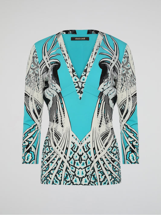 Elevate your wardrobe with the exquisite Printed V-Neck Top by Roberto Cavalli. Inspired by the allure of nature, this captivating piece exudes a stunning blend of vibrant colors and intricate patterns. Crafted from luxurious materials, its flattering V-neckline and tailored silhouette add a touch of sophistication to any ensemble, making it the perfect choice for both day-to-night occasions.