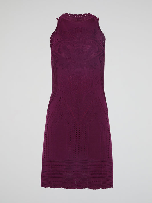 Step into elegance and luxury with the Roberto Cavalli Burgundy Knitted Dress. This enchanting creation showcases a timeless silhouette, crafted with meticulous attention to detail. The rich burgundy hue, paired with exquisite knitted textures, effortlessly exude sophistication, making it a stunning addition to any wardrobe.