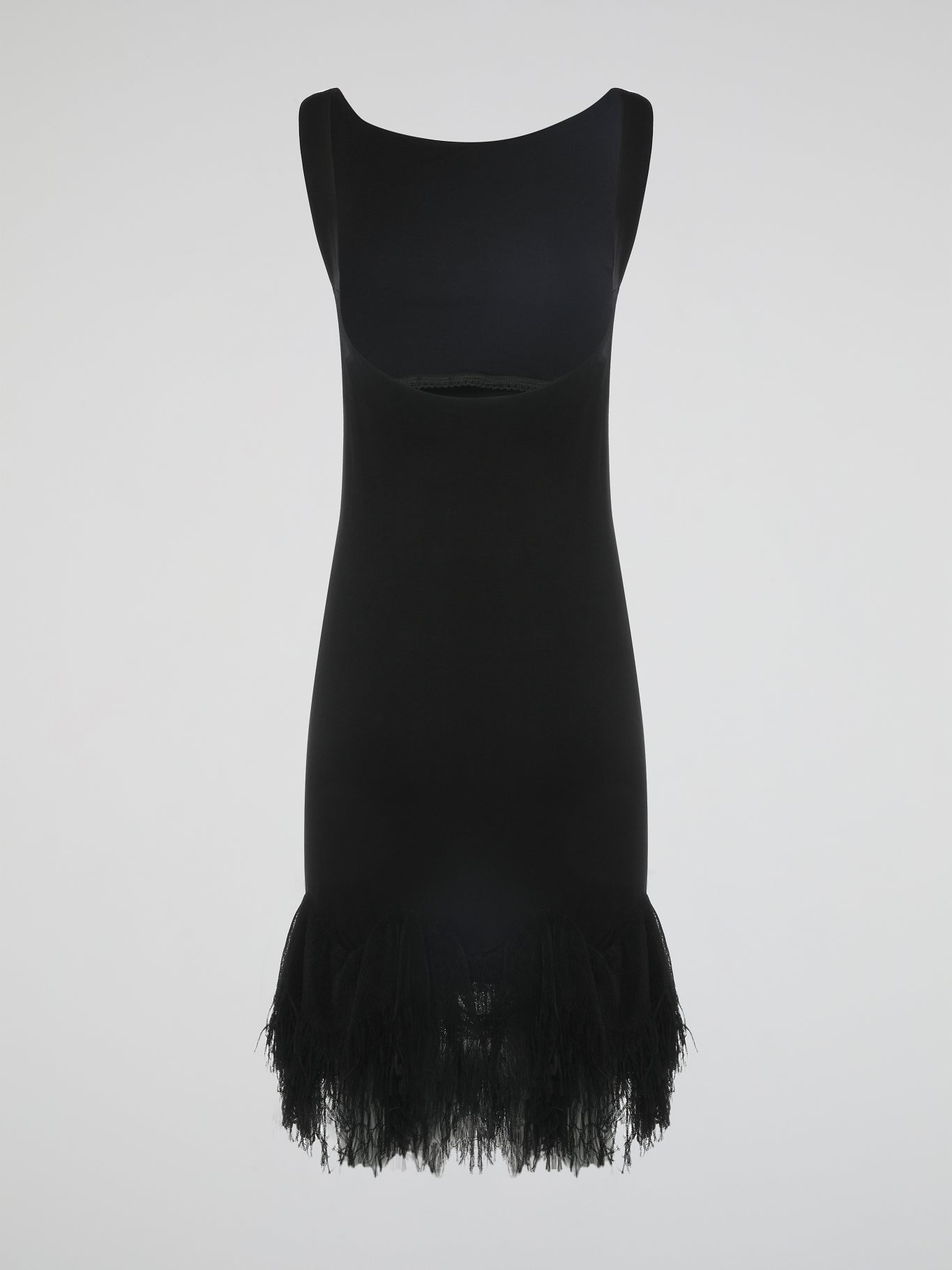 Black Fringe Hem Dress
