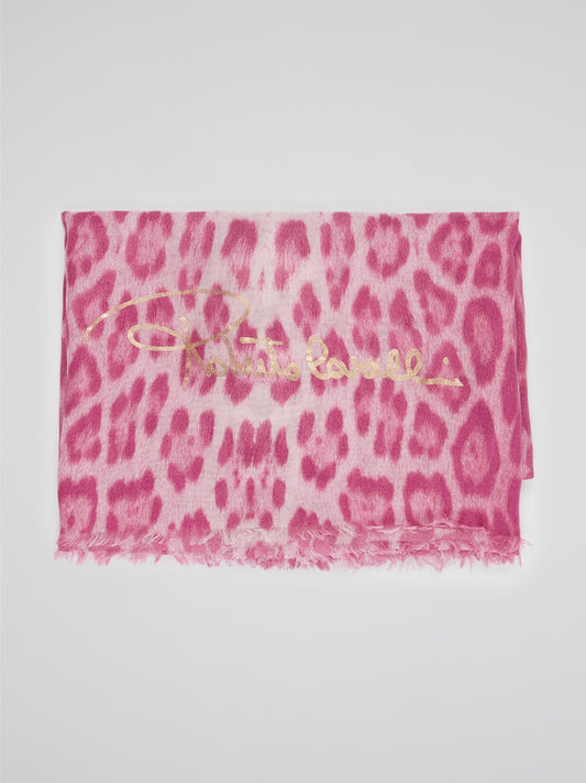 Pink Animal Print Scarf