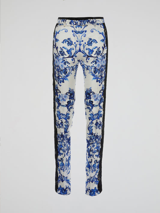 Step into a world of opulence and grandeur with our Baroque Print High-Waist Pants by Roberto Cavalli. Crafted to perfection, these pants feature a mesmerizing interplay of swirling patterns and rich colors that effortlessly capture the essence of the baroque era. Designed to accentuate your curves and elevate your style, these pants are a luxurious addition to any fashion-conscious individual's wardrobe.
