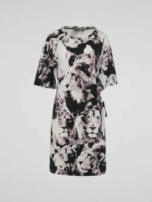 Unleash your wild side with the Animal Print T-Shirt Dress by Roberto Cavalli. This fierce and fabulous dress effortlessly combines the elegance of a dress with the casual comfort of a t-shirt, making it a perfect choice for any occasion. With its bold animal print pattern and flattering silhouette, this dress is bound to turn heads and unleash your inner fashionista.
