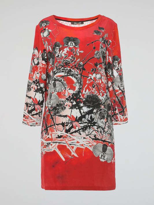 The Red Printed Long Sleeve Dress by Roberto Cavalli is a masterpiece of bold elegance. Crafted with meticulous details, this stunning dress showcases a vibrant red hue coupled with a mesmerizing print, creating an unforgettable fashion statement. The long sleeves add a touch of sophistication, making it the perfect choice for any glamorous occasion.