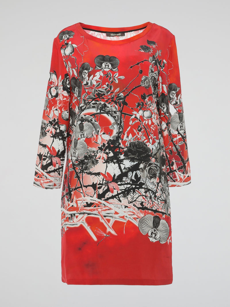 roberto cavalli long sleeve dress Star Print Long Sleeve Mini Dress