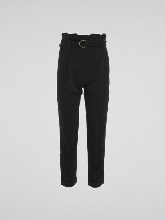 Embrace your inner fashion icon with these Black Frill Waist Pants by Roberto Cavalli. Combining elegance and edginess, these pants feature a unique frill waist detailing that adds a touch of playfulness to any outfit. Crafted with utmost precision and luxury, these pants are perfect for both casual chic days and glamorous nights out.