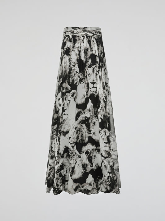 Animal Print Pleated Maxi Dress
