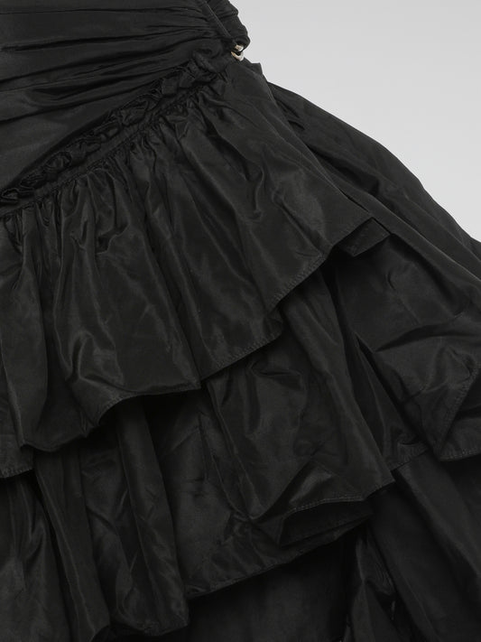 Black Ruffled Maxi Skirt