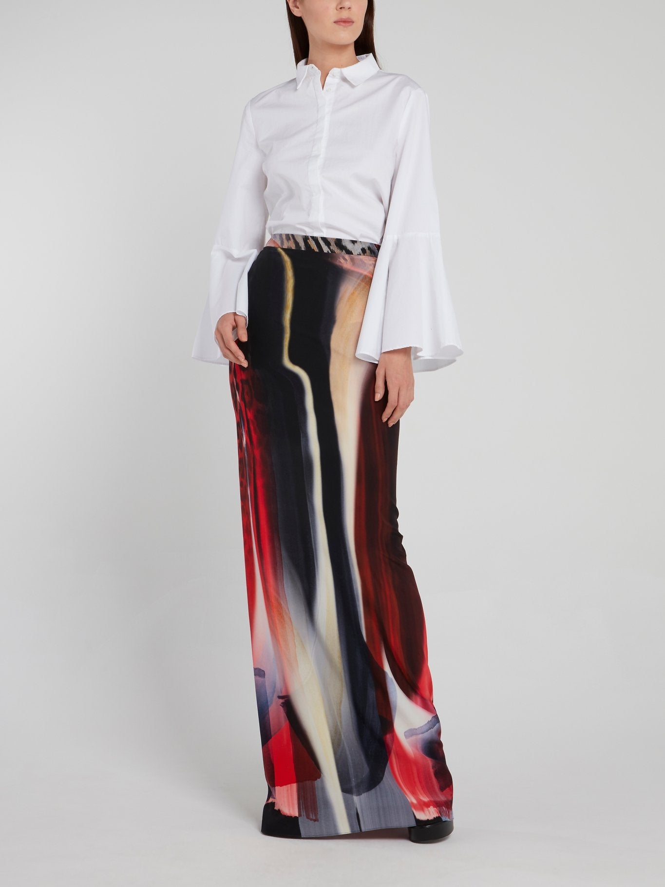 Abstract High Waist Skirt