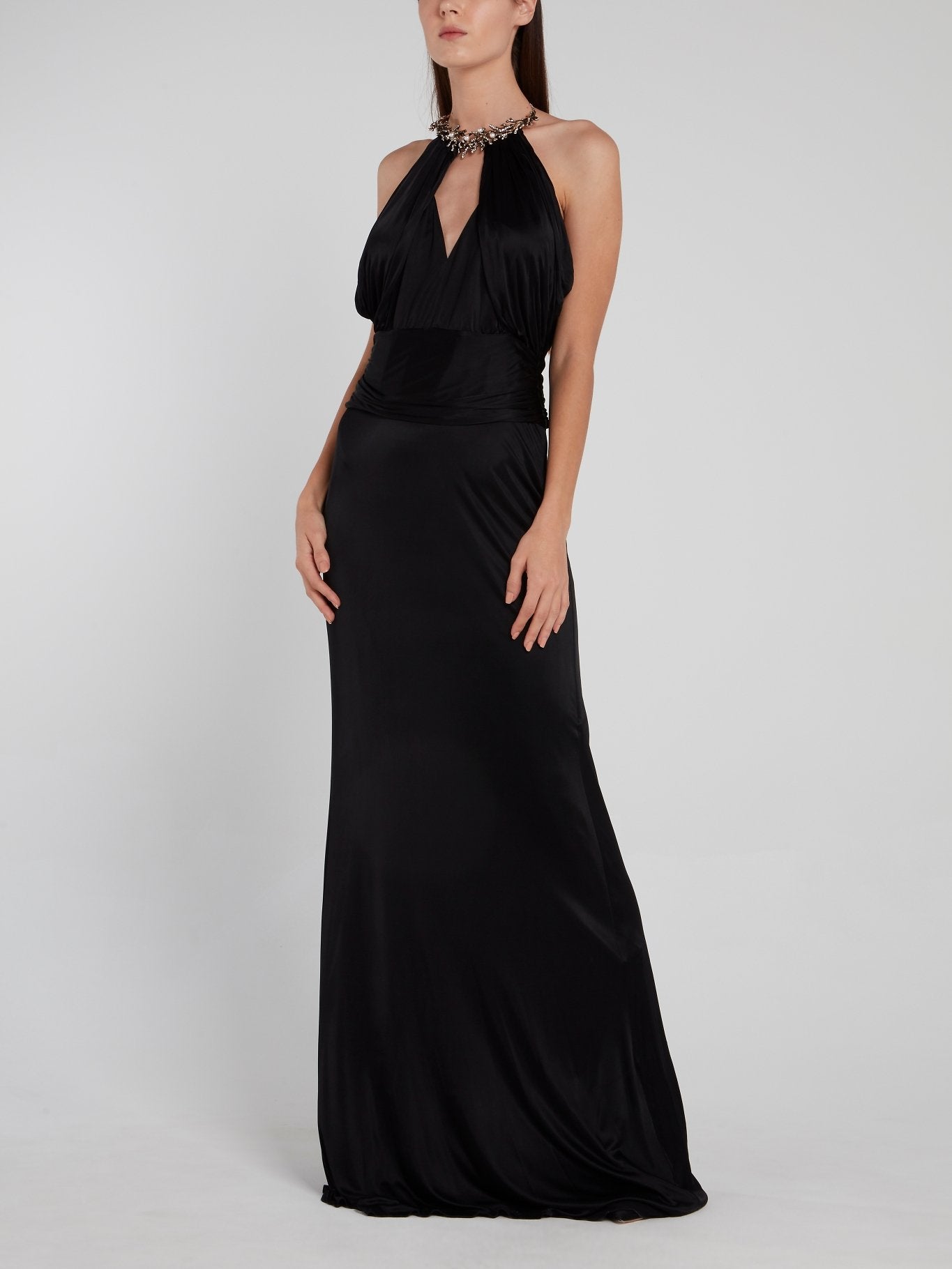Black Embellished Halter Neck Dress Maison-B-More Global Store Black Embellished Halter Neck Dress Maison-B-More Global Store