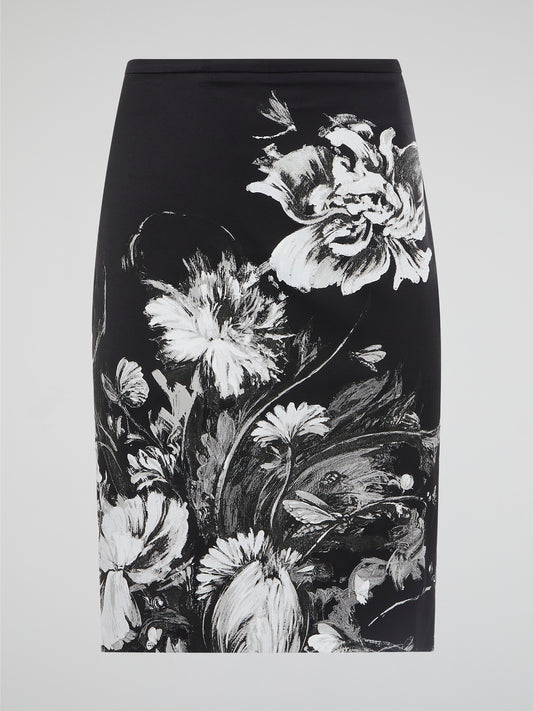 Step into the world of floral elegance with our Flora Print Pencil Skirt by Roberto Cavalli. This stunning piece features a vibrant and intricate floral design that will instantly elevate your outfit. Made with luxurious materials and impeccable tailoring, this pencil skirt is a must-have for any fashion-forward wardrobe.