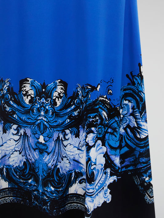 Dive into the depths of fashion with the stunning Blue Floral Mermaid Skirt by Roberto Cavalli. This enchanting piece features a mesmerizing mermaid silhouette that will have you feeling like a mythical sea goddess wherever you go. Adorned with intricate blue floral details, this skirt is sure to make a statement at any event or occasion. Unleash your inner siren and make a splash with this one-of-a-kind piece from Roberto Cavalli.