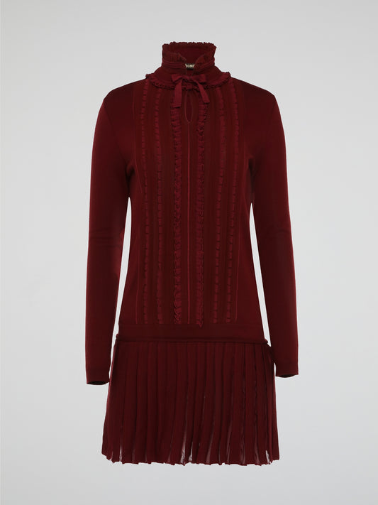 Step into luxury and sophistication with the Burgundy Frill Detailed Dress by Roberto Cavalli. This show-stopping piece features intricate frill detailing that cascades elegantly down the silhouette, creating a stunning and unique look. Perfect for any special occasion, this dress will make you feel like a true fashion icon.