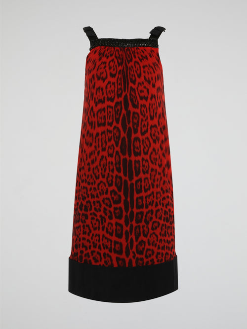 Red Leopard Print Shift Dress – Maison-B-More Global Store