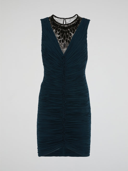 Elevate your evening look with the exquisite Lace Neck Ruched Dress by Roberto Cavalli. This luxurious piece features intricate lace detailing at the neckline and a flattering ruched silhouette that hugs your curves in all the right places. Make a statement at your next event in this show-stopping design that is sure to turn heads.