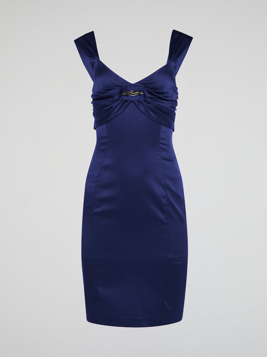 Step into the spotlight with our stunning Navy Embellished Bodycon Dress by Roberto Cavalli, designed to turn heads and steal hearts. This figure-hugging silhouette features intricate embellishments that shimmer and shine with every move, creating a truly show-stopping look. Elevate your evening attire and exude confidence and sophistication in this captivating design.