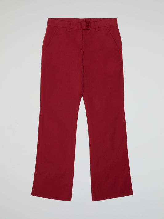 Turn heads in these vibrant Red Palazzo Pants from Moschino Cheap And Chic, the perfect statement piece for your wardrobe. Made with high-quality fabric and featuring a flattering wide-leg silhouette, these pants are both comfortable and stylish. Pair them with a simple top and heels for a chic and sophisticated look that's sure to make you stand out.