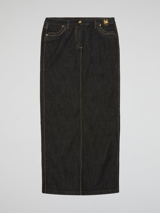 Elevate your denim game with our Black Denim Maxi Skirt, the perfect blend of style and comfort. Channel your inner rockstar with its edgy black wash and distressed detailing, making you stand out from the crowd. Pair it with a band tee for a casual day look, or dress it up with a leather jacket for a night out on the town.
