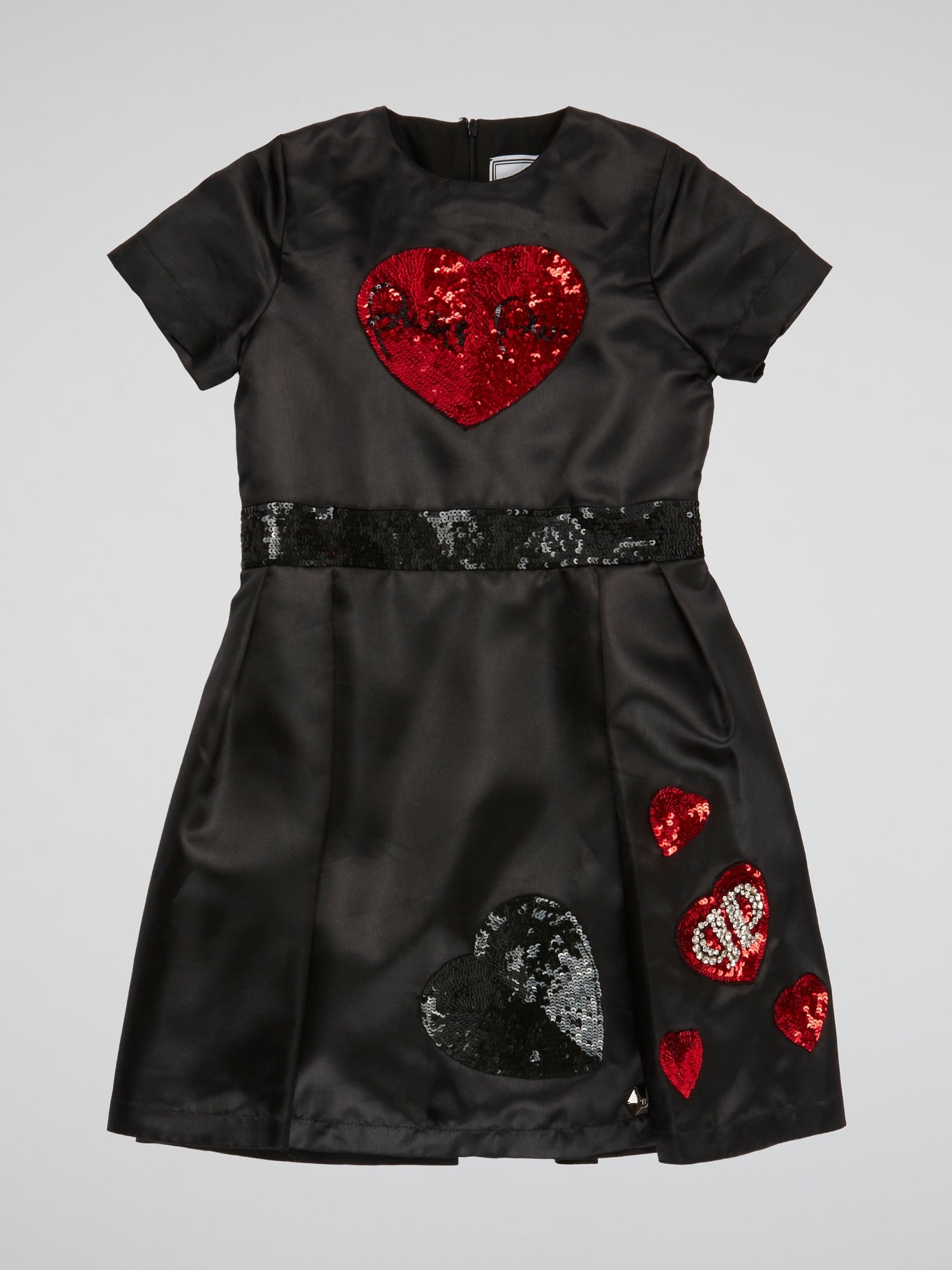 Black Sequin Detailed Mini Dress