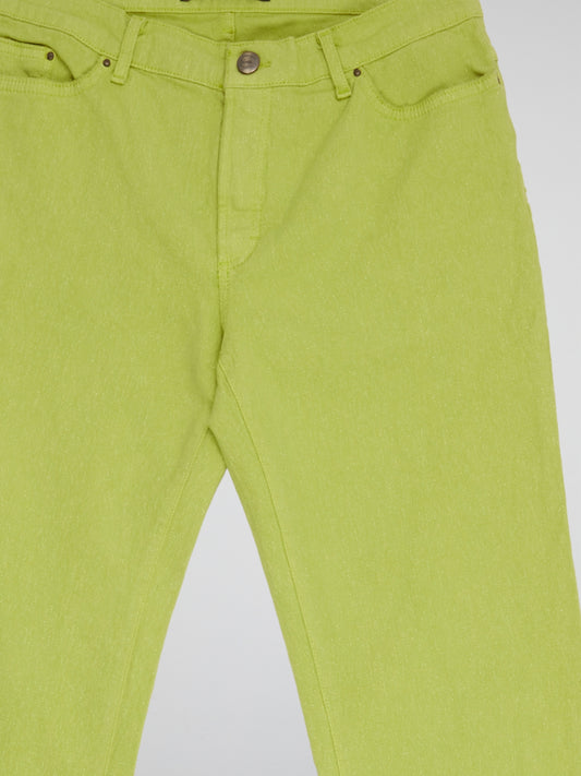 Elevate your denim game with our Chartreuse Straight Leg Jeans from Just Cavalli - a bold and vibrant twist on a classic wardrobe staple. Crafted from premium quality materials, these jeans are designed to fit and flatter your figure while adding a pop of color to any outfit. Make a statement and stand out from the crowd in these eye-catching pants that effortlessly blend high fashion with everyday wear.