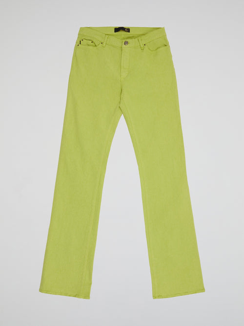 Elevate your denim game with our Chartreuse Straight Leg Jeans from Just Cavalli - a bold and vibrant twist on a classic wardrobe staple. Crafted from premium quality materials, these jeans are designed to fit and flatter your figure while adding a pop of color to any outfit. Make a statement and stand out from the crowd in these eye-catching pants that effortlessly blend high fashion with everyday wear.