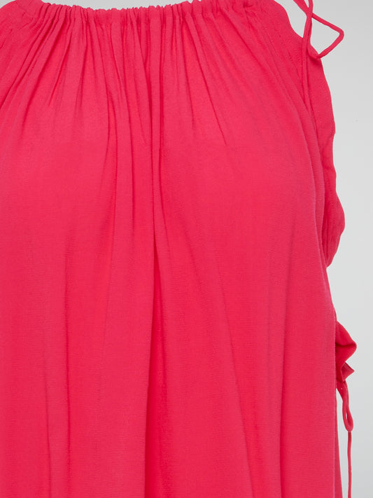 Be effortlessly chic in the Pink Drawstring Dress by Iro, designed to flatter every figure with its adjustable cinched waist and flowy silhouette. The soft blush hue adds a touch of femininity, while the drawstring detail adds a contemporary edge to this versatile dress that can take you from day to night with ease. Elevate your everyday look with this must-have wardrobe staple that is sure to turn heads wherever you go.
