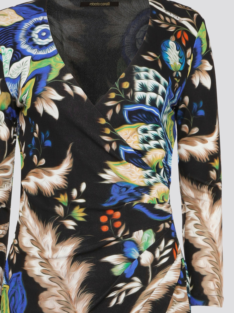 Foliage Wrap Mini Dress Maison-B-More Global Store Foliage Wrap Mini Dress Maison-B-More Global Store