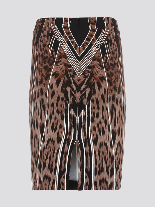 Unleash your wild side with the fierce and fabulous Leopard Print Pencil Skirt by Roberto Cavalli. Crafted from luxurious materials, this skirt will have you feeling like the queen of the jungle wherever you go. Pair it with your favorite blouse and heels to make a bold statement at any event.