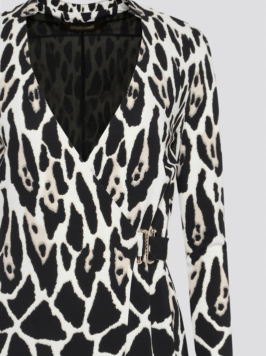 Unleash your wild side with our Roberto Cavalli Leopard Print Wrap Dress! This fierce and fabulous piece is designed to make a statement, with its bold print and flattering wrap silhouette. Whether you're hitting the town with friends or strutting your stuff at a special event, this dress is guaranteed to turn heads and have all eyes on you.