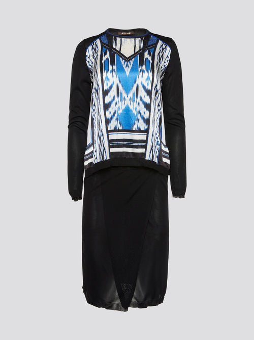 Step out in style with this stunning Print Panel Long Sleeve Dress by Roberto Cavalli. The intricate design of the dress will have you turning heads wherever you go, while the long sleeves add a touch of sophistication. Perfect for a night out on the town or a special event, this dress is sure to make a statement.