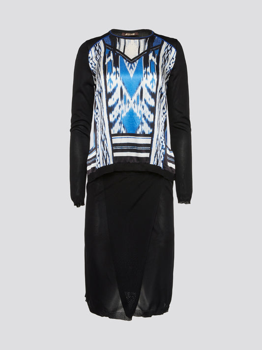 Step out in style with this stunning Print Panel Long Sleeve Dress by Roberto Cavalli. The intricate design of the dress will have you turning heads wherever you go, while the long sleeves add a touch of sophistication. Perfect for a night out on the town or a special event, this dress is sure to make a statement.