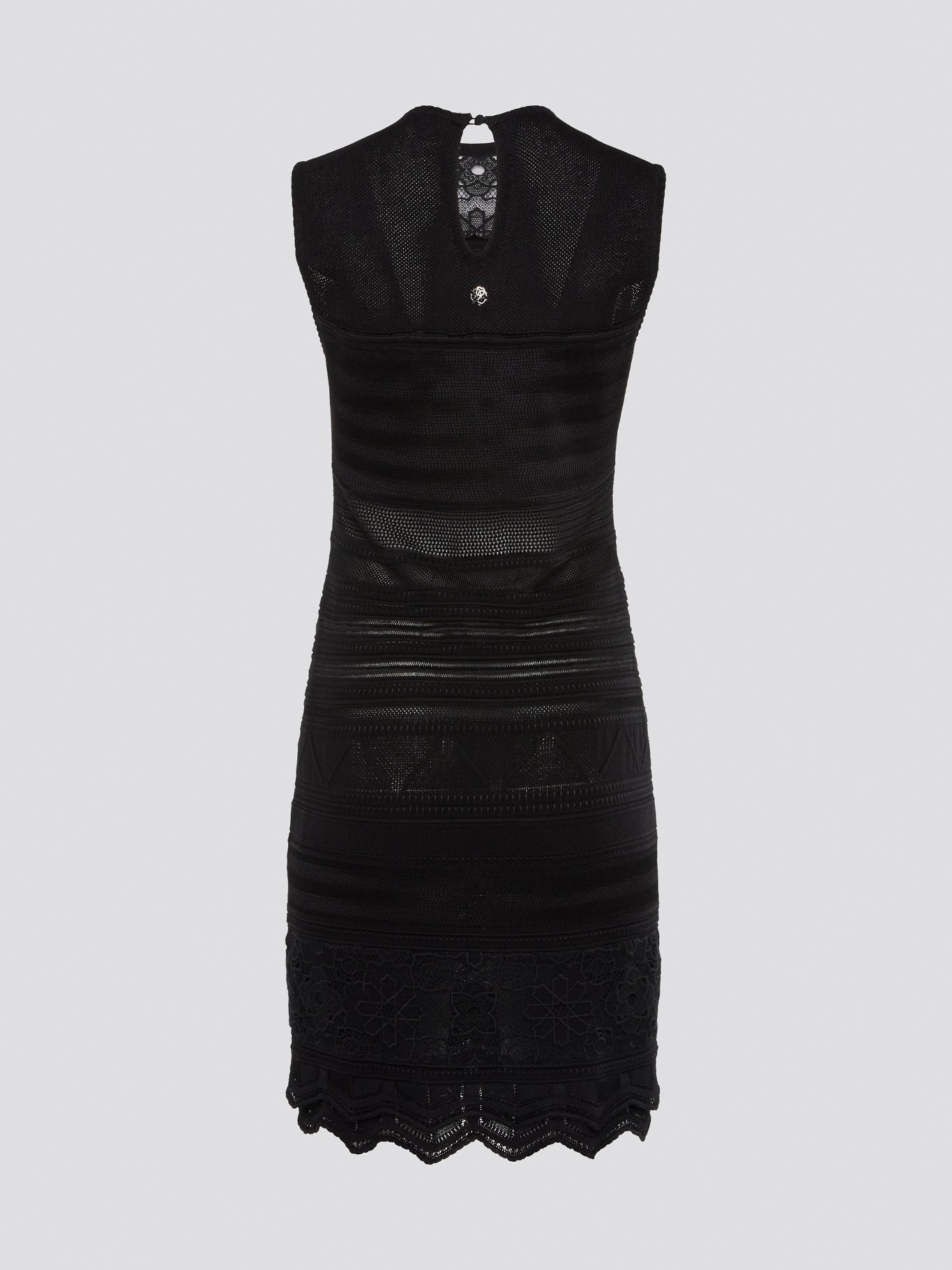 Black Lace Panel Mini Dress