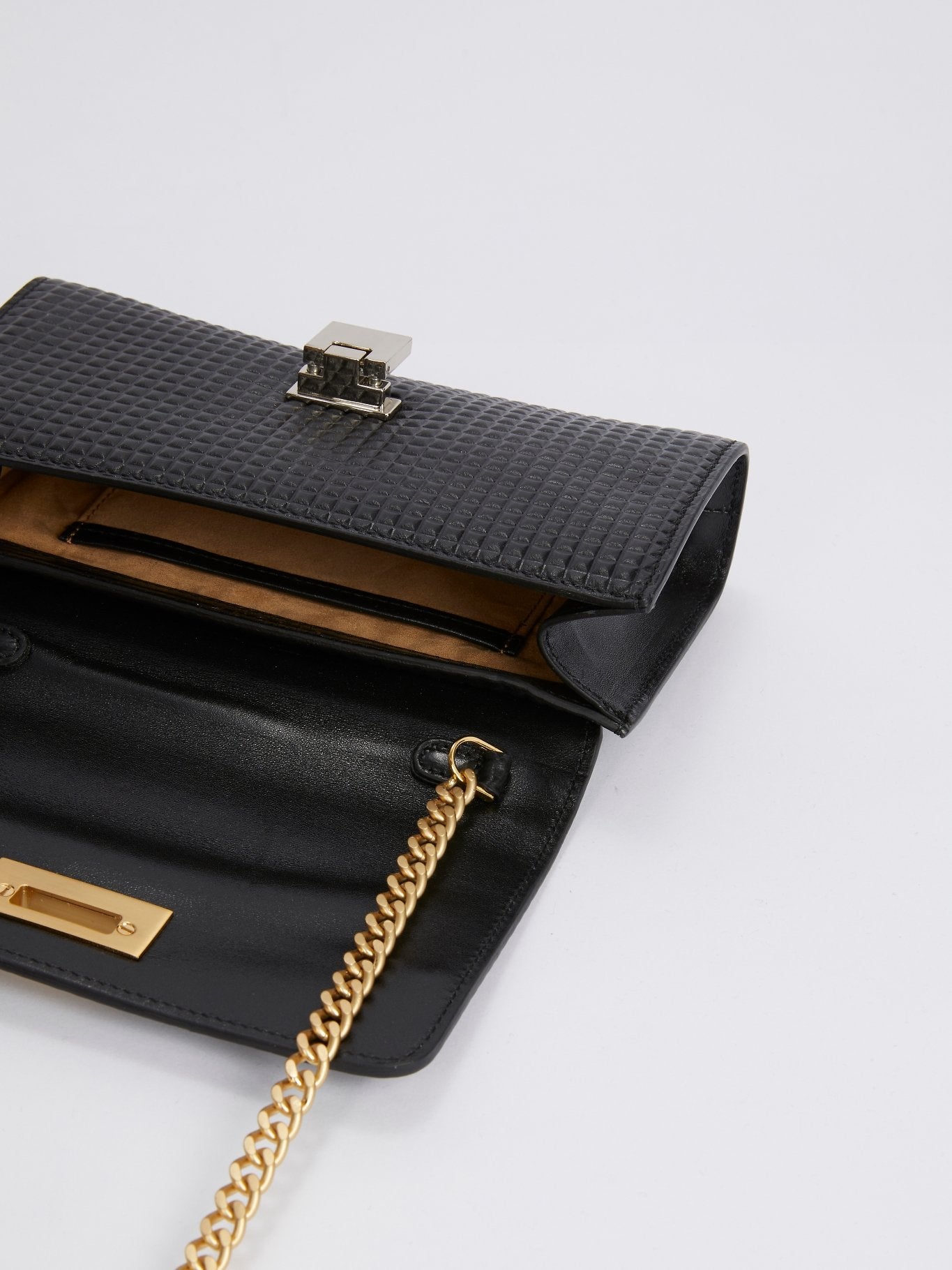 Patty Black Laminated Leather Mini Bag