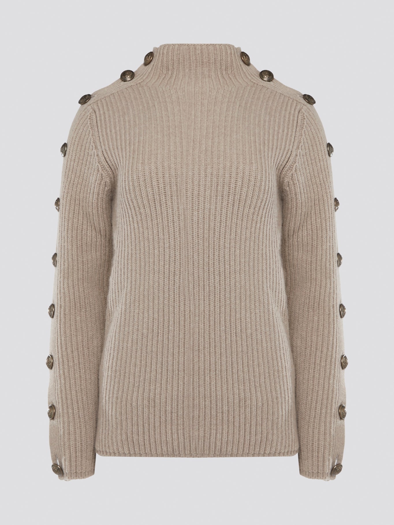 Elevate your sweater game with the luxurious Brown Button Detailed Sweater from Roberto Cavalli. This statement piece features intricate button detailing on the sleeves, adding a touch of sophistication and flair to your look. Stay cozy and stylish in this must-have staple for your fall and winter wardrobe.