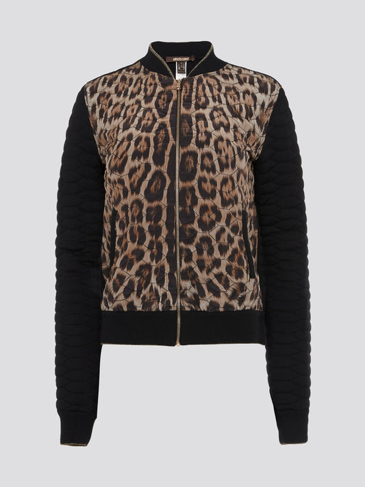Step out in fierce style with the Roberto Cavalli Leopard Print Quilted Jacket. This statement piece features a bold leopard print design that exudes confidence and sophistication. With its quilted construction, this jacket is not only fashionable but also practical for staying warm and stylish all season long.